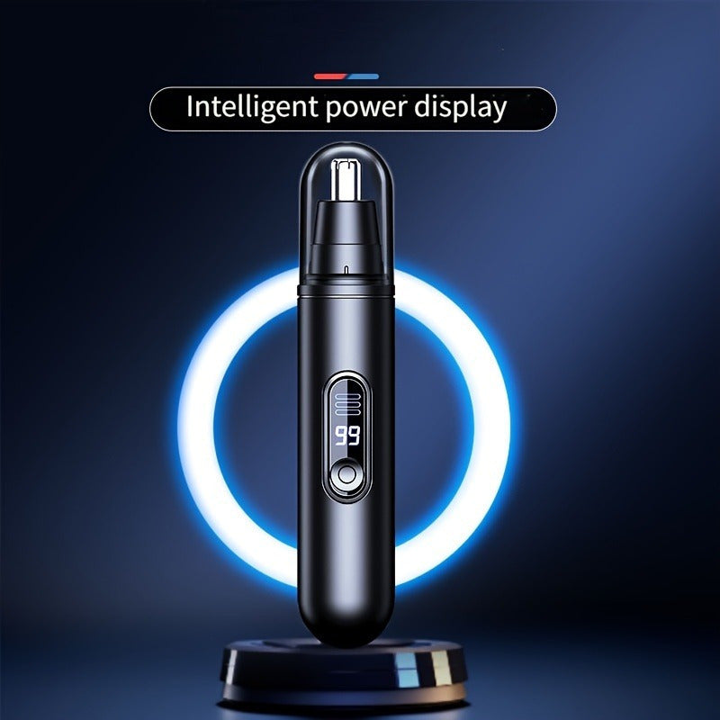 [Rechargeable Nose Trimmer] Painless Rechargeable Electric Nose Hair Trimmer for Men & Women | Quiet, with LED Display | Perfect for Travel, Daily Grooming, and Gift Ideas (Birthday, Holidays)