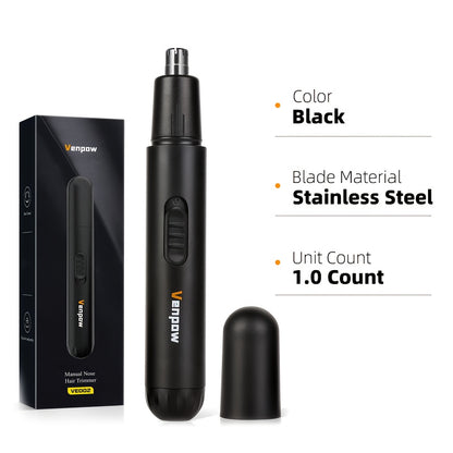 Electric Nose Hair Trimmer with Digital Display - USB Rechargeable, Precision Stainless Steel Double-Edge Blade, 360° Painless Trimming, Full-Body Water Washable, Easy to Clean, Battery-Powered Personal Care Grooming Tool for Men & Women, Nose Hair