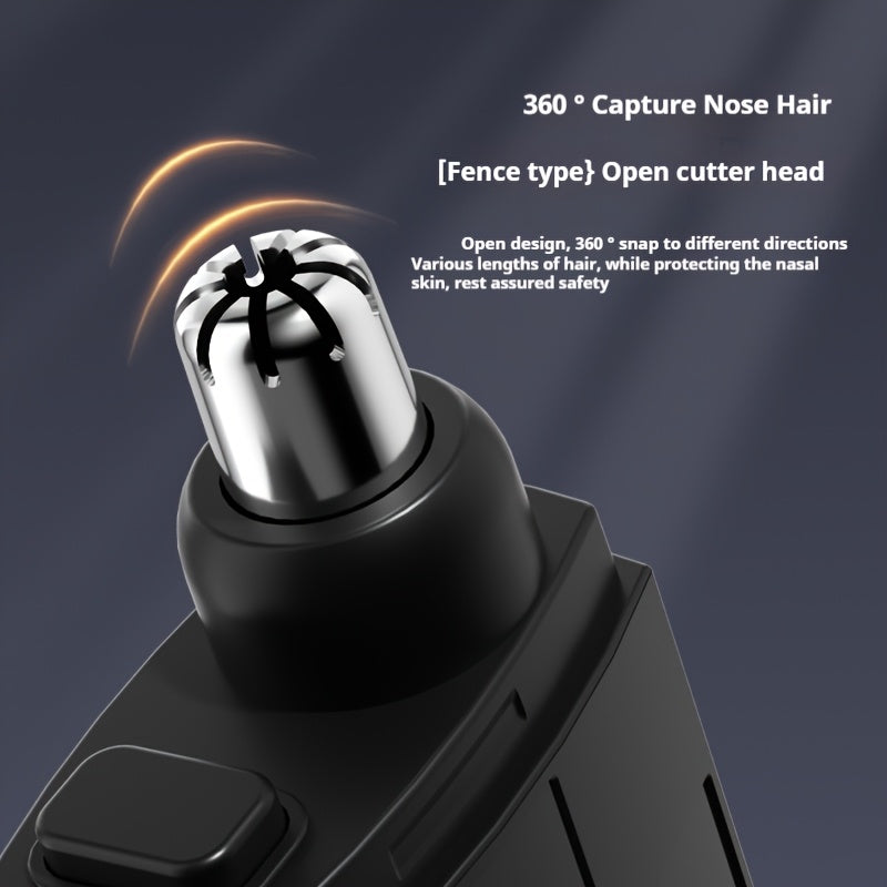 [Rechargeable Painless Nose Trimmer] USB Rechargeable Nose & Ear Hair Trimmer - Painless, Stainless Steel Blade, Portable Mini Design for Men & Women - Perfect Gift