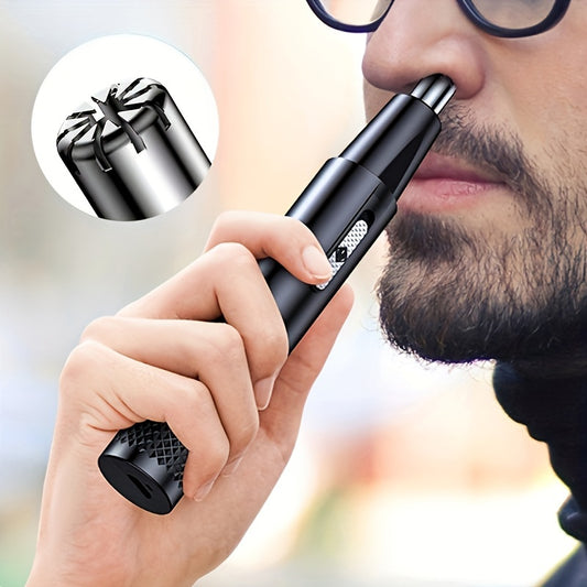 Electric nose and ear hair trimmer, male and female nose hair remover, USB charging, stainless steel head, silent motor, nose hair cleaner