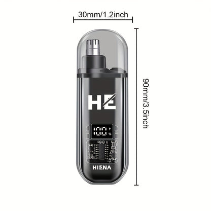 150mAh Mini Portable USB Rechargeable HIENA Electric Nose and Ear Hair Trimmer - Stainless Steel Head, Silent Motor, Nose Hair Cleaner - Gift for Men and Women, Plastic Material