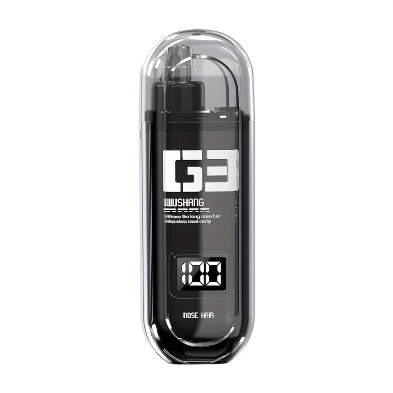 [Painless Trimmer] Painless Nose Hair Trimmer | USB Rechargeable, Dual-Edge Blades, Easy to Clean, Lightweight & Portable for Men and Women, Plastic Body, Digital Display