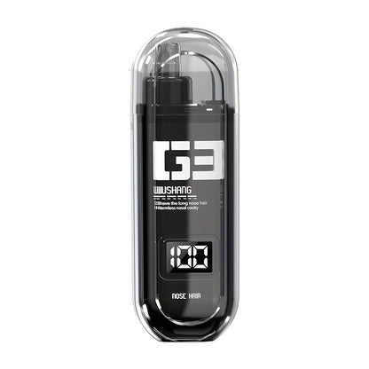[Painless Trimmer] Painless Nose Hair Trimmer | USB Rechargeable, Dual-Edge Blades, Easy to Clean, Lightweight & Portable for Men and Women, Plastic Body, Digital Display