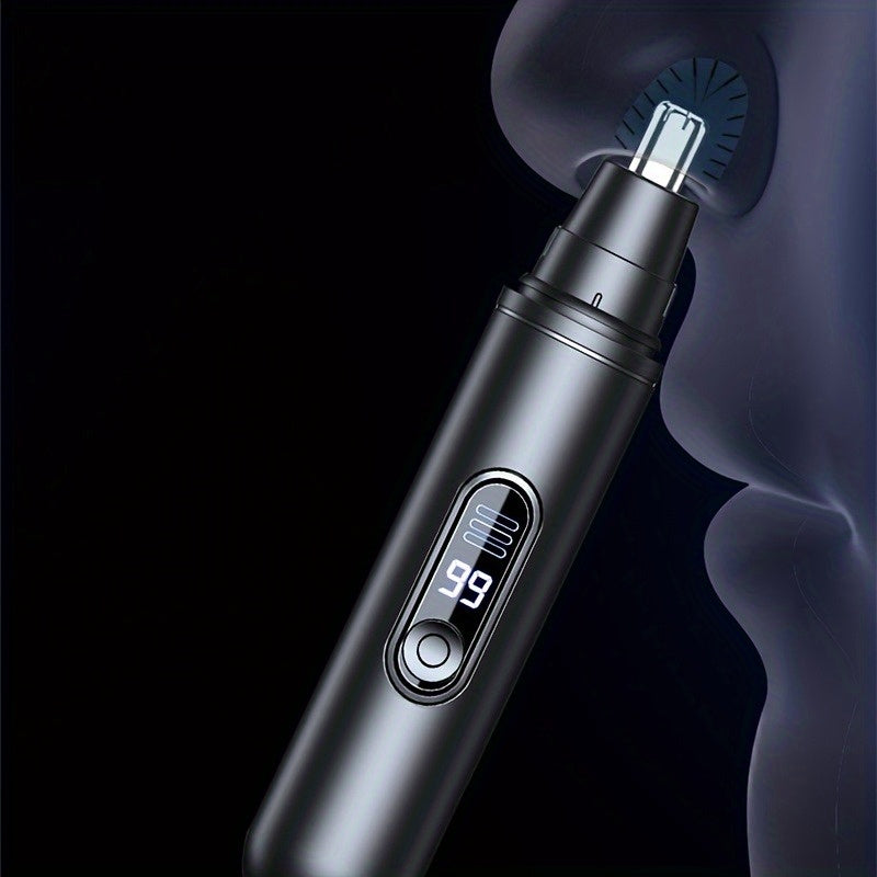 [Rechargeable Nose Trimmer] Painless Rechargeable Electric Nose Hair Trimmer for Men & Women | Quiet, with LED Display | Perfect for Travel, Daily Grooming, and Gift Ideas (Birthday, Holidays)