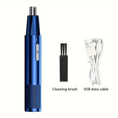 Electric nose and ear hair trimmer, male and female nose hair remover, USB charging, stainless steel head, silent motor, nose hair cleaner