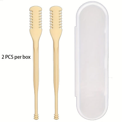 Manual Nose Hair Trimmer Set for Men and Women, Stainless Steel 12 Teeth V Blade Nasal Hair Clippers, Waterproof, Painless, Battery-Free, with Clean Brush & Travel Organizer