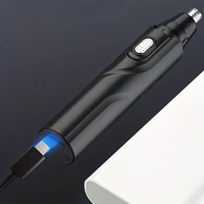 GERTZY Rechargeable Nose & Ear Hair Trimmer for Men & Women - Painless Facial and Eyebrow Grooming with USB Charging, Black, 4V-12V Operating Voltage, Plastic Body, Lithium Battery Powered, USB Charging Cable Included, Grooming Trimmer | Modern Groomer |