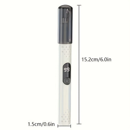 1pc USB Rechargeable Nose/ Eyebrow/ Ear Hair Trimmer & Epilator - Digital Display/ Beige Touch Control, Unisex Stylish Design, Portable Travel Essential, Painless, Skin-Friendly